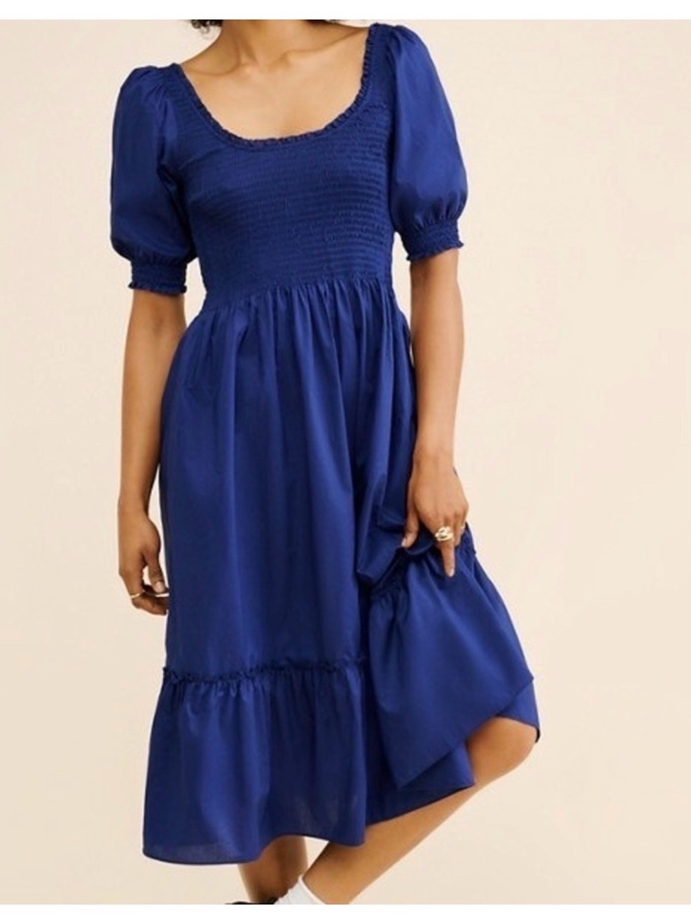 Hill House Royal Blue Smocked Midi Louisa Nap Dress - worn once
